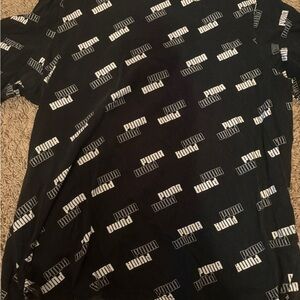 Puma Black and White Logo Pattern Men's Tee